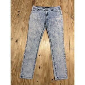 OSC Women’s Juniors 15 Acid Wash Bleached Skinny Jeans Super Stretch Denim Low